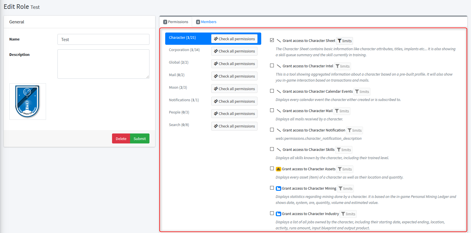 Role Permissions